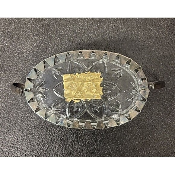 Westminister Handmade English Crystal & Silverplate Candy Jewelry Decor Dish - Picture 3 of 4
